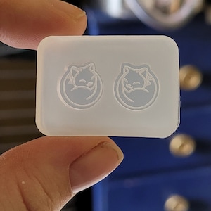 0.5 inch, cat earring mold, cat mold, kitten earring mold, Earring mold, stud earring mold, silicone mold, animal earring mold, mold