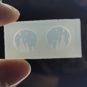 0.5 inch, mountain earring mold, wilderness earring mold, forest Earring mold, stud earring mold, silicone mold, resin earring mold