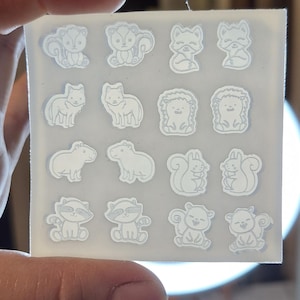 0.5 inch, stud earring mold, wild animal earring mold, capybara earring mold, squirrel earring mold, silicone mold, raccoon earring mold