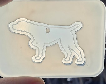 2.5 inch, German Shorthaired Pointer mold, dog mold, puppy mold, dog keychain mold, floral dog keychain mold, silicone mold, resin mold