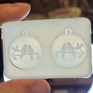 1 inch, bird earring mold, love bird earring mold, resin earring mold, rectangle earring mold, Earring mold, silicone mold, floral mold