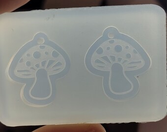 1 inch, mushroom earring mold, fungi earring mold, resin earring mold, rectangle earring mold, Earring mold, silicone mold, retro mold