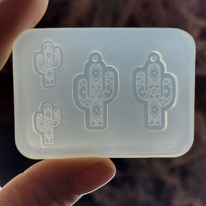 Cactus mold, cactus earring mold, Aztec earring mold, succulent earring mold, Earring mold, jewelry mold, stud earring mold, silicone mold