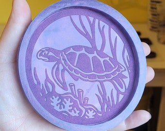 Turtle coaster mold, resin mold, crafting mold, sea turtle mold, coaster mold, turtle mold, silicone mold, sea life mold, keychain mold
