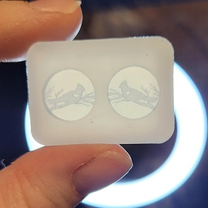 0.5 inch, Cardinal earring mold, bird earring mold, Earring mold, silicone earring mold, animal earring mold, cardinal mold, bird mold