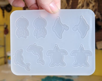 1.25 inch, Turtle earring mold, sea turtle earring mold, Earring mold, silicone earring mold, earring mold, ocean animal earring mold