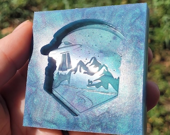 Alien mold, ufo mold, mountain mold, extraterrestrial mold, spaceship mold, silicone mold, resin mold, wax mold, mold, abduction mold