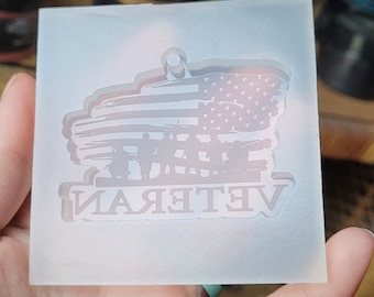 2.5 inch, Veteran mold, resin mold, flag mold, hero mold, hometown hero mold, resin mold, keychain mold, solider mold, military mold, mold
