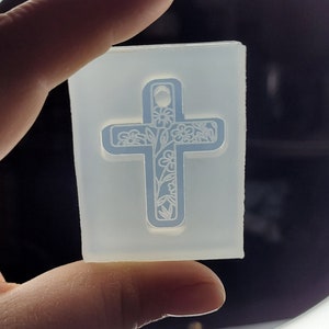 Cross mold, Cross keychain mold, keychain mold, floral cross mold, resin mold, epoxy mold, silicone mold, resin craft mold, animal mold