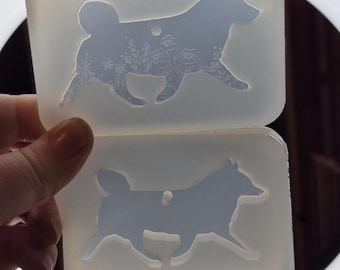 3 inch, Vallhund mold, dog mold, dog keychain mold, floral keychain mold, silicone mold, resin mold, dog breed mold, show dog mold