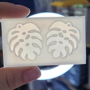 1 inch, monstera earring mold, plant earring mold, resin earring mold, rectangle earring mold, Earring mold, silicone mold, house plant mold