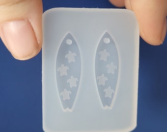 1.25 inch, turtle earring mold, sea turtle mold, ocean mold, Earring mold, surfboard earring mold, silicone mold, animal mold, turtle mold