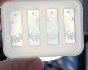 1.25 inch, mountain earring mold, wilderness earring mold, resin earring mold, rectangle earring mold, Earring mold, silicone mold, mold