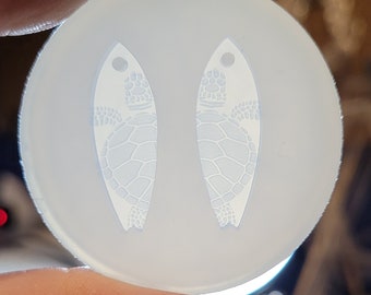 1.25 inch, turtle earring mold, sea turtle mold, ocean mold, Earring mold, surfboard earring mold, silicone mold, animal mold, turtle mold
