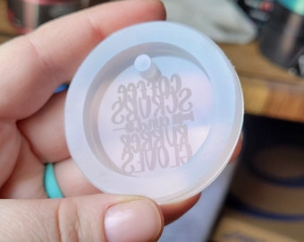 1.5 inch, coffee scrubs and rubber gloves mold, nurse mold, healthcare mold, nursing mold, resin mold, silicone mold, nurse badge reel mold