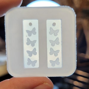 1.25 inch, butterfly dangle earring mold, butterfly earring mold, rectangle earring mold, moth earring mold, Earring mold, silicone mold