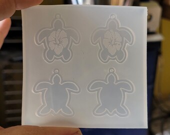 1.25 inch, turtle earring mold, sea turtle earring mold, turtle mold, mold, Earring mold, silicone earring mold, earring mold