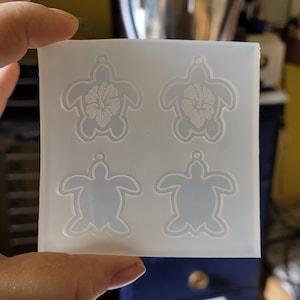 1.25 inch, turtle earring mold, sea turtle earring mold, turtle mold, mold, Earring mold, silicone earring mold, earring mold