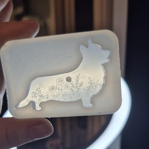 2.5inch, corgi mold, dog mold, puppy mold, dog keychain mold, Welsh corgi mold, silicone mold, mold, dog tag mold, Cardigan Welsh corgi mold