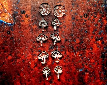 0.5 inch , mushroom earring mold, earring mold, fungi Earring mold, silicone earring mold, stud earring mold, cute earring mold, stud mold