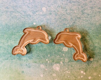 1.25 inch, Dolphin earring mold, sea turtle earring mold, Earring mold, silicone earring mold, earring mold, ocean animal earring mold