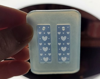 1.25 inch, heart earring mold, heart mold, love earring mold, Earring mold, silicone mold, dangle earring mold, resin mold, uv resin mold