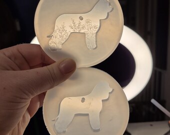 2.5 inch, show dog mold, dog mold, puppy mold, dog keychain mold, floral dog keychain mold, silicone mold, resin mold, pet mold