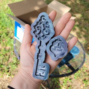 Santa Key with lock mold, Santa key mold, lock mold, Santa mold, Christmas mold, holiday mold, lock and key mold, silicone mold, mold