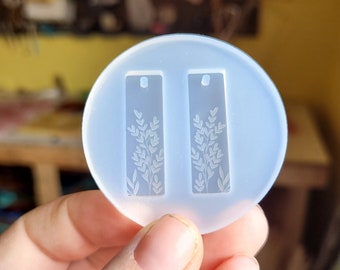 1.25 inch, wildflower earring mold, floral earring mold, rectangle earring mold, flower earring mold, Earring mold, silicone mold