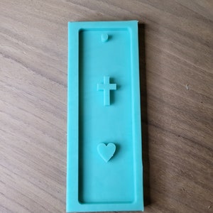 6 inch, Bookmark mold, Cross and heart mold, reading mold, silicone mold, resin mold, mold, librarian mold, book mold, cross mold