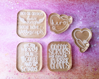 Nurse mold, healthcare mold, stethoscope mold, resin mold, silicone mold, nursing mold, mold, badge reel mold, nurse badge reel mold