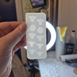 Cow earring mold, cow mold, cow stud earring mold, Earring mold, stud earring mold, silicone mold, western stud mold, cow print earring mold image 10