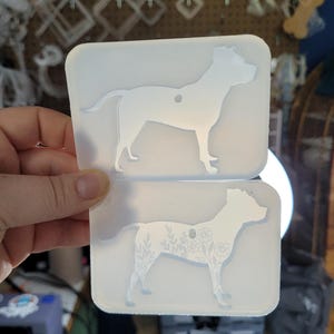 3 inch, pitbull mold, dog mold, puppy mold, dog keychain mold, floral dog keychain mold, silicone mold, resin mold, mold, dog breed molds
