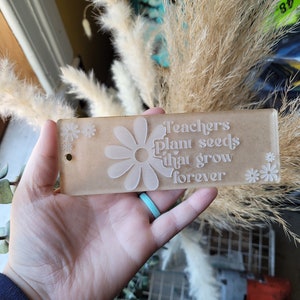 6 inch, Teachers plant seeds that grow forever Bookmark mold, reading mold, silicone mold, resin mold, bookmark mold, librarian mold