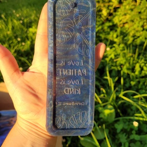 6 inch, Love is patient love is kind mold, bookmark mold, 1 Corinthians 13:4 mold, religious mold, reading mold, silicone mold, kind mold