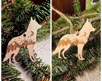 3.5inch, wolf ornament, Dog ornament, custom dog ornament, Christmas ornament, holiday tree ornament, Holiday ornament, pet ornament