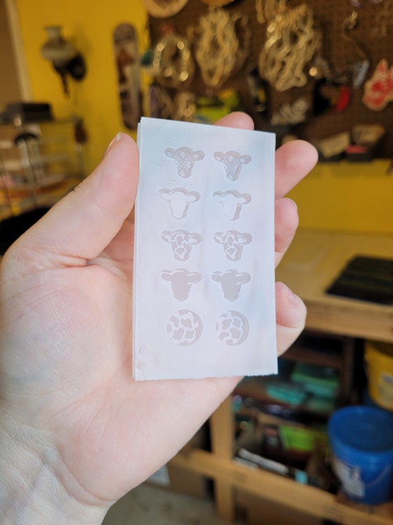 Cow earring mold, cow mold, cow stud earring mold, Earring mold, stud earring mold, silicone mold, western stud mold, cow print earring mold