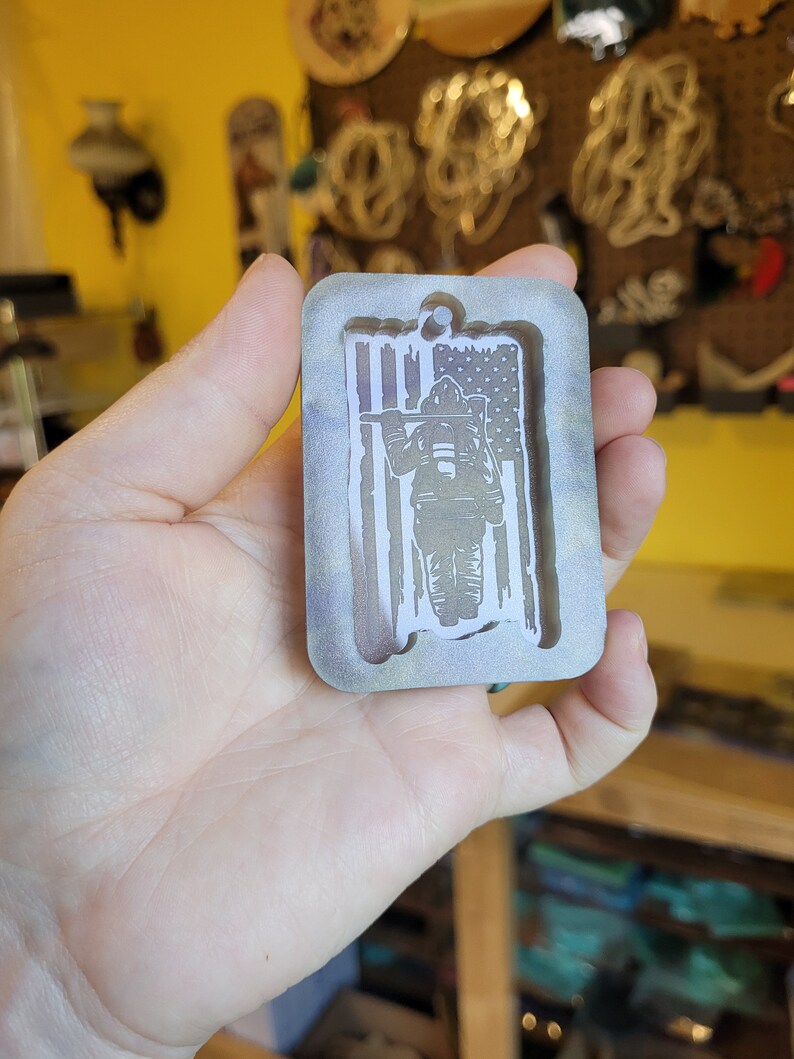 Firefighter mold, resin mold, first responder mold, flag mold, hero mold, hometown hero mold, resin mold, wax mold, keychain mold, mold image 8