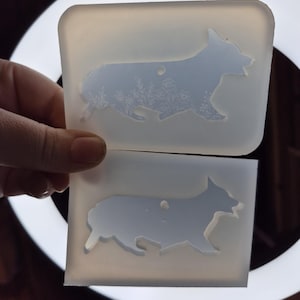 3 inch, Pembroke Welsh Corgi mold, dog mold, dog keychain mold, floral keychain mold, silicone mold, dog breed mold, show dog mold