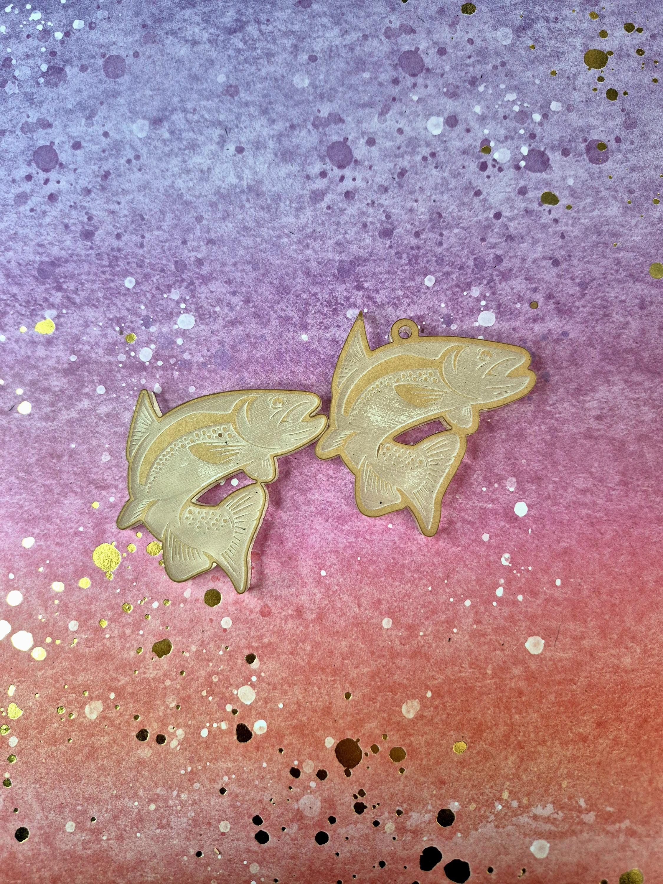 Trout mold, fish mold, fishing mold, rainbow trout mold, silicone mold, mold, resin mold, keychain mold, Brooke trout keychain mold