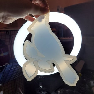 6.75 inch, cardinal Bird mold, cardinal mold, resin mold, flying bird mold, silicone mold, bird silicone mold, animal mold, bird mold