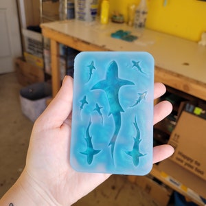 Shark pallet mold, resin mold, mold, craft mold, tiger shark mold, silicone mold, bull shark mold, resin supply, great white shark mold