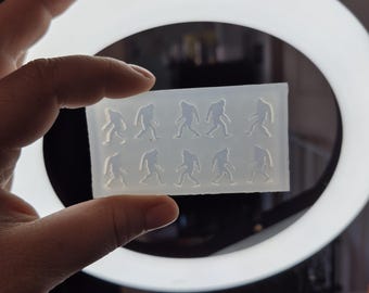 0.6 inch, big foot earring mold, cryptid earring mold, Earring mold, stud earring mold, silicone mold, resin earring mold, uv resin mold