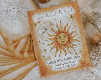 Guided Affirmation Cards - Oracle Cards for Beginners - Positive Affirmation Cards - Tarot - Pass Around the Smile