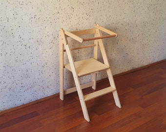 Klapp Helfer Turm, Küchen Hocker, Montessori Turm, Höhenverstellbarer Küchen Tritthocker, Lernhocker, Weihnachtsgeschenk!