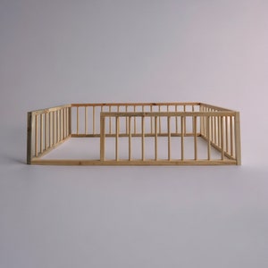 Cama doble de madera Montessori, Estructura de cama resistente para habitación infantil, Cama de transición perfecta, Regalo de cumpleaños, Cama de suelo para niños pequeños.