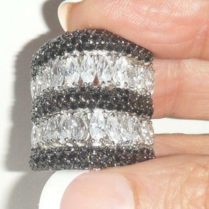 Sterling Silver Pave CZ Knuckle Ring - Art Deco Style