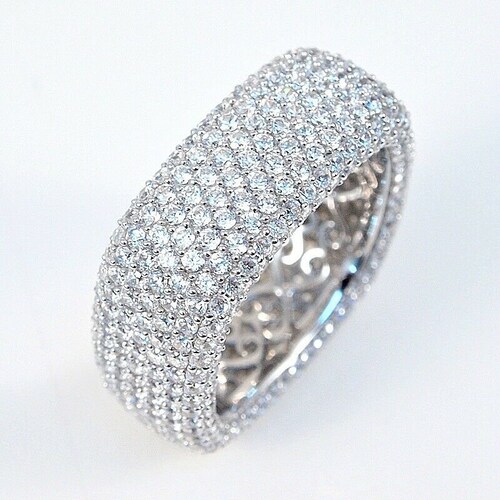 Eternity Rings-pave CZ Sterling Silver Square Eternity All - Etsy