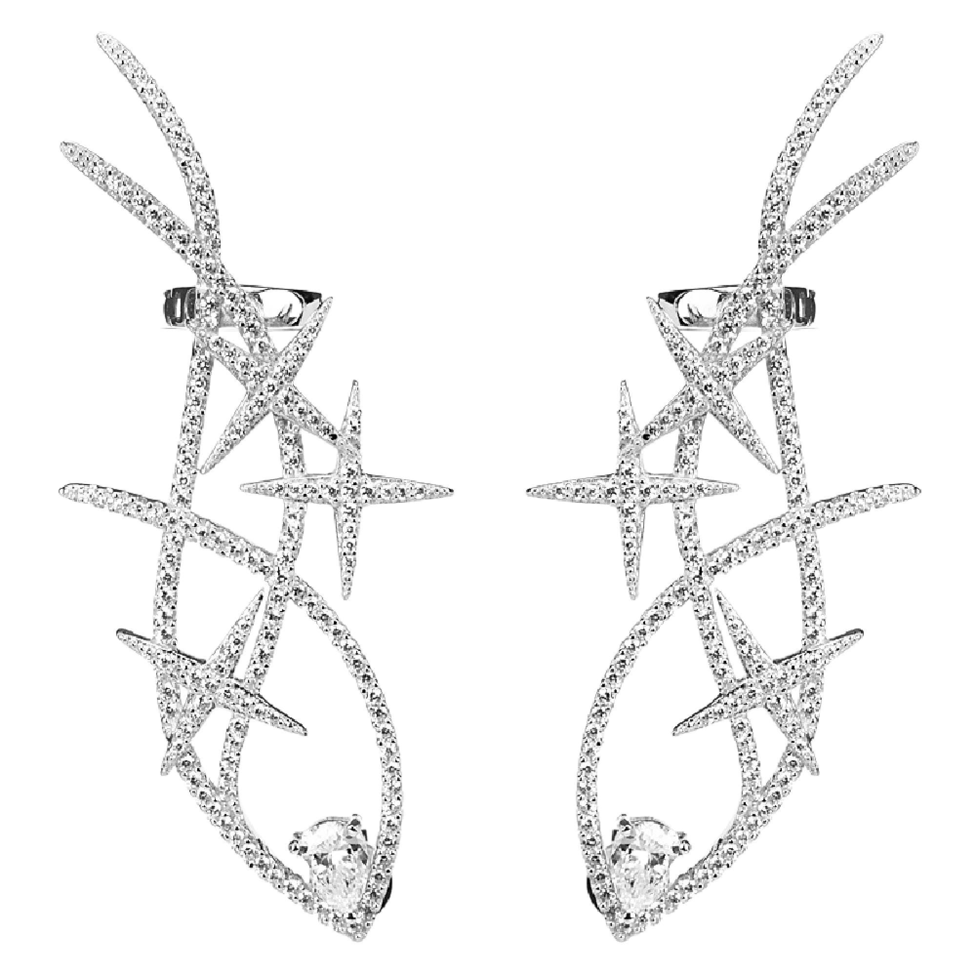 Set orecchini a cerchio con ear cuff e cristalli - SWAROVSKI - Luxury Zone
