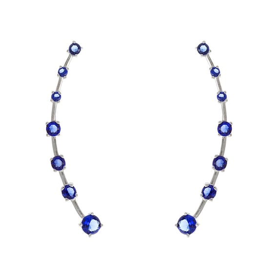 Orecchini In Argento Sterling 925 Con Zirconia Cubica Blu Zaffiro - Borchie Piccole 3mm - Gioielli Discreti In Confezione Regalo